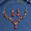 Elegant Floral Rhinestone Bridal Jewelry Set - Necklace & Earrings