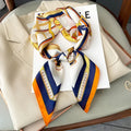 Luxury Chain Print Silk Square Scarf - Soft Satin Neckerchief
