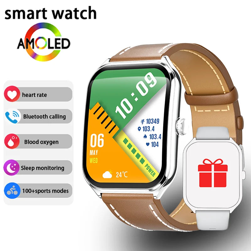 Premium Ultra Thin Smartwatch - 1.96" AMOLED Display & BT Calls