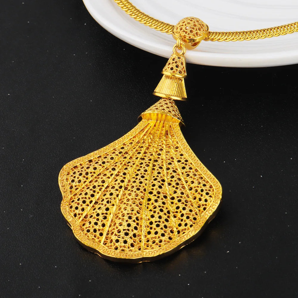 Luxury Gold Plated Necklace Bracelet Ring Set