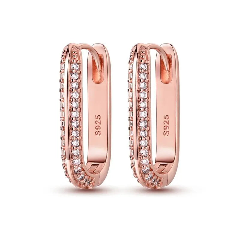 Elegant Sterling Silver Heart Hoop Earrings with Cubic Zirconia