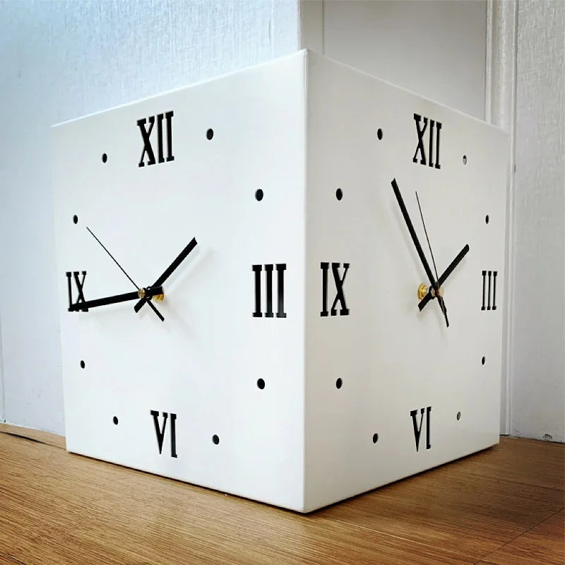 Elegant Double Sided Wall Clock - Silent Analog Display