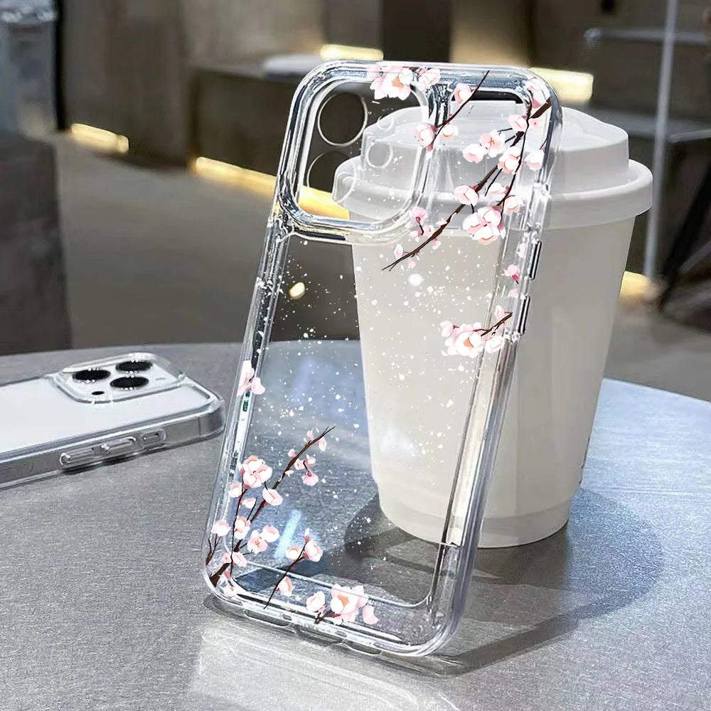 Elegant Soft Flower Phone Case - Clear Cover for Samsung