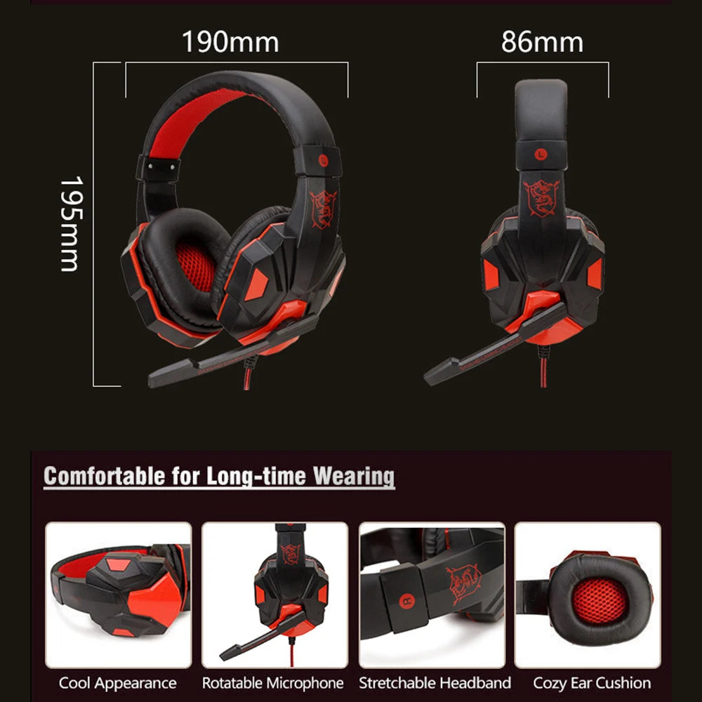 Premium Wired Gaming Headset - 120° Adjustable & Noise Cancelling