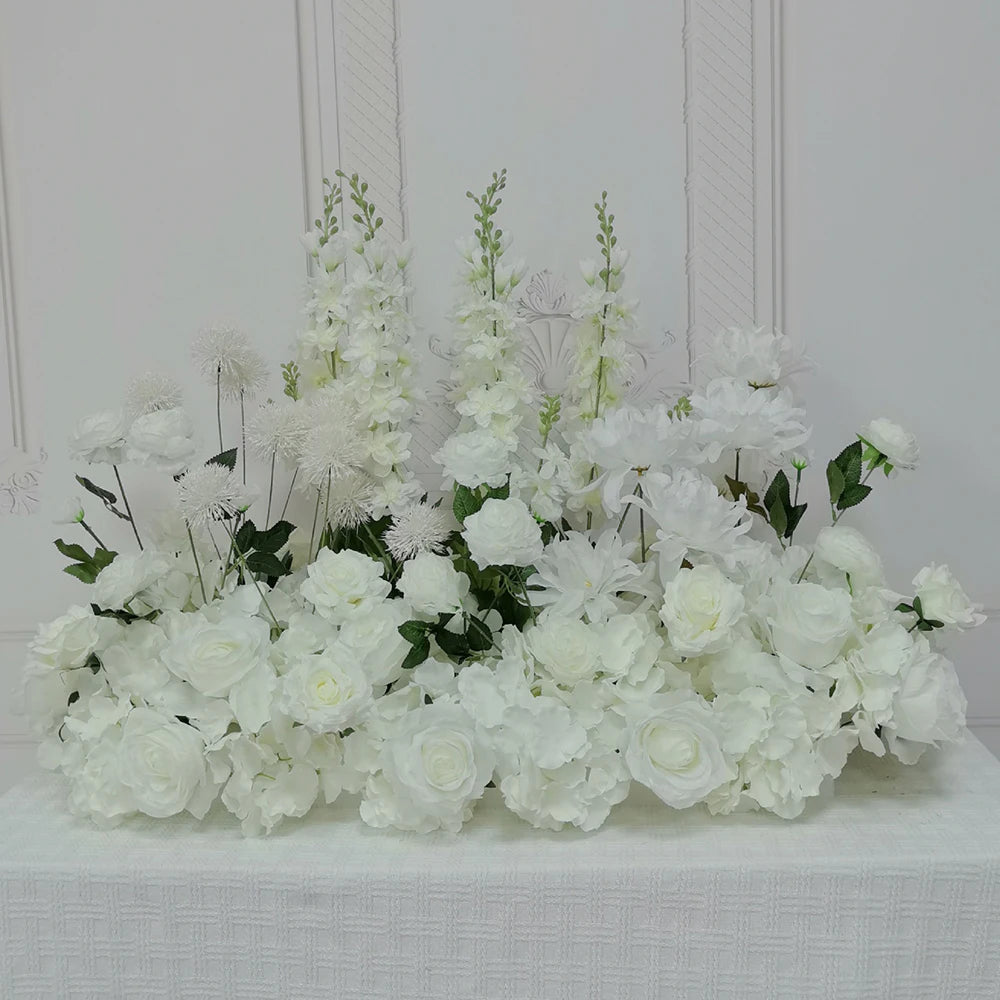 Luxury Champagne Pink Artificial Flower Row for Wedding Backdrop