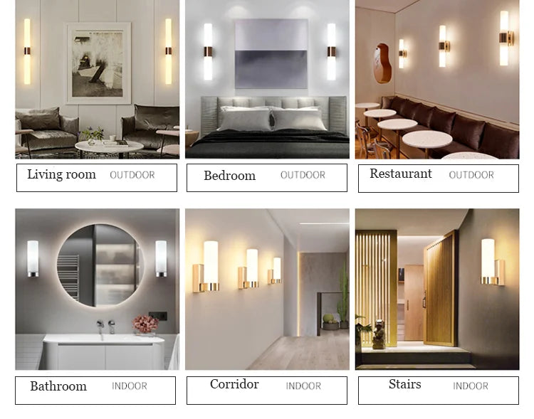 Luxury Gold Glass Wall Sconce - Elegant LED 12W Lighting