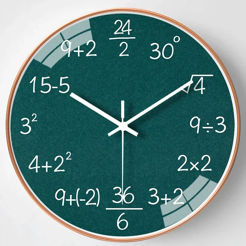 Elegant Modern Math Wall Clock - Non-Ticking Art Decor