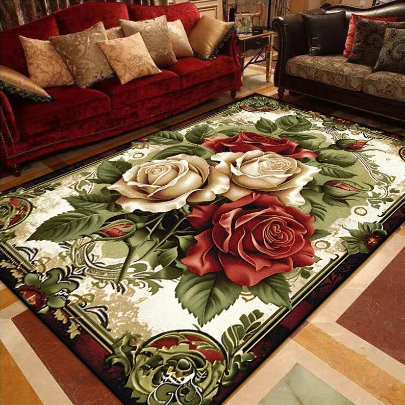 Luxury European Large Area Rugs - Non-Slip Living Room Carpet