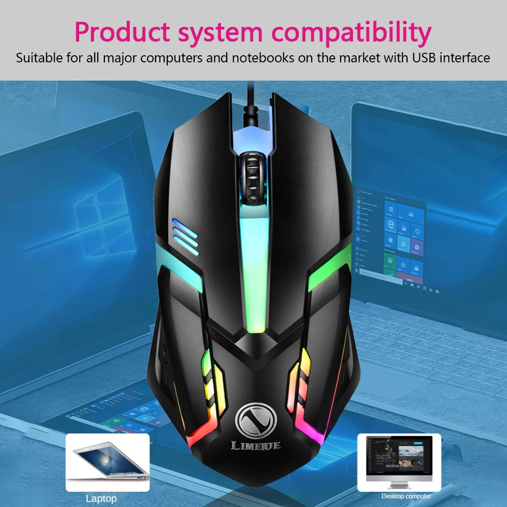 Premium Luminous Gaming Mouse – Ergonomic Wired Backlit USB
