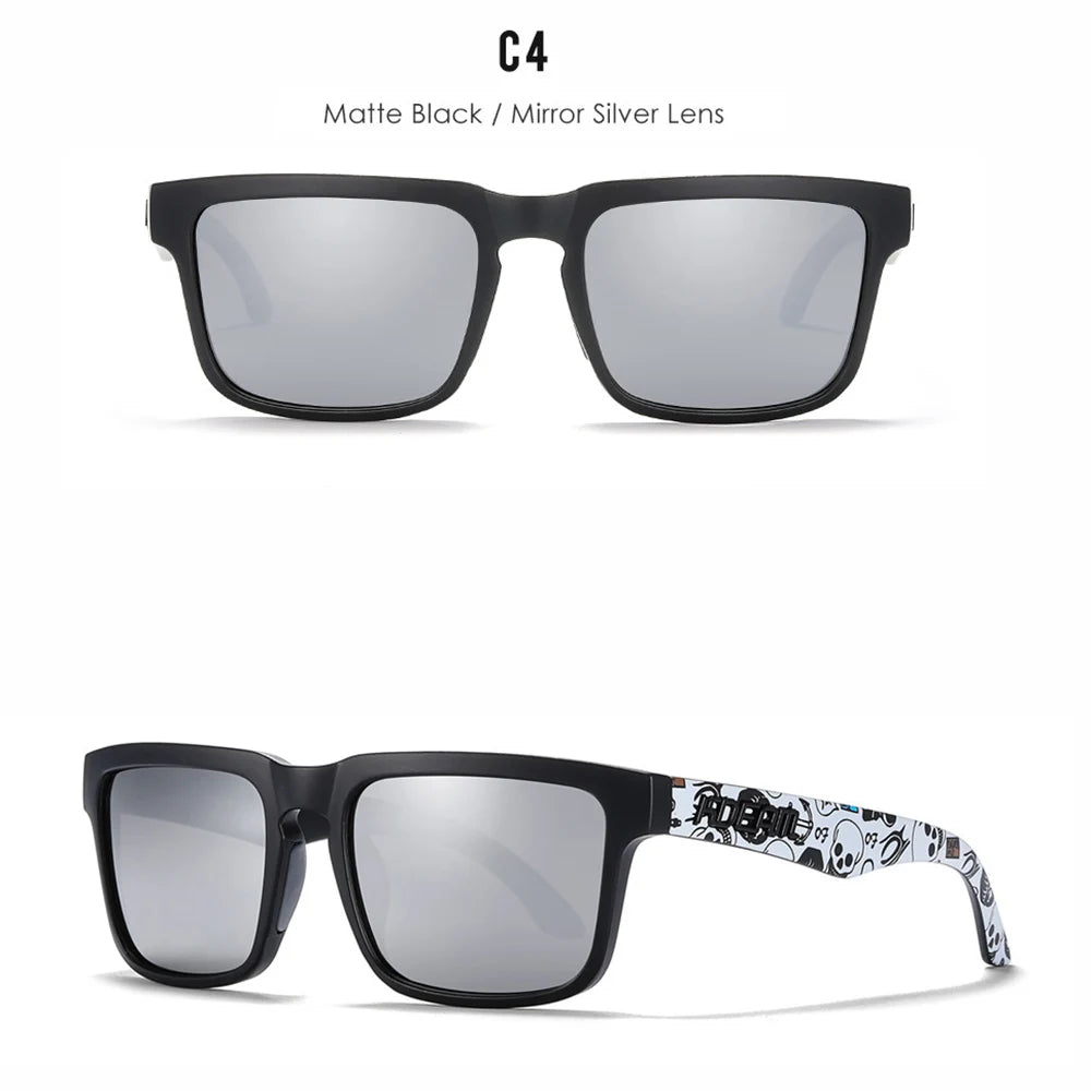 Premium Men Square Sunglasses - Polarized UV Protection & Mirrored Lens