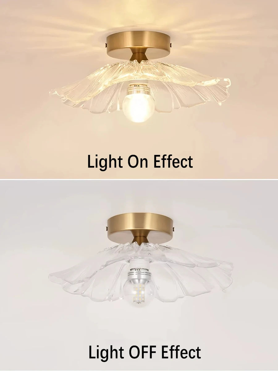 Luxury Flower Glass LED Ceiling Light - Elegant Corridor & Hallway Fixture