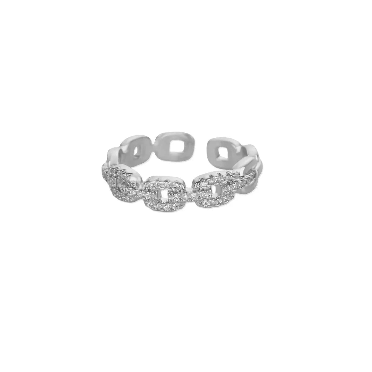 Luxury Gold Zircon Geometric Ring - Stainless Steel Aesthetic Jewelry