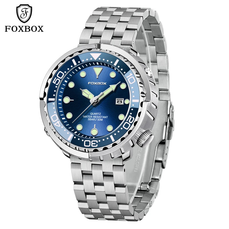 Luxury Mens Quartz Watch - 5ATM Waterproof Sports Clock