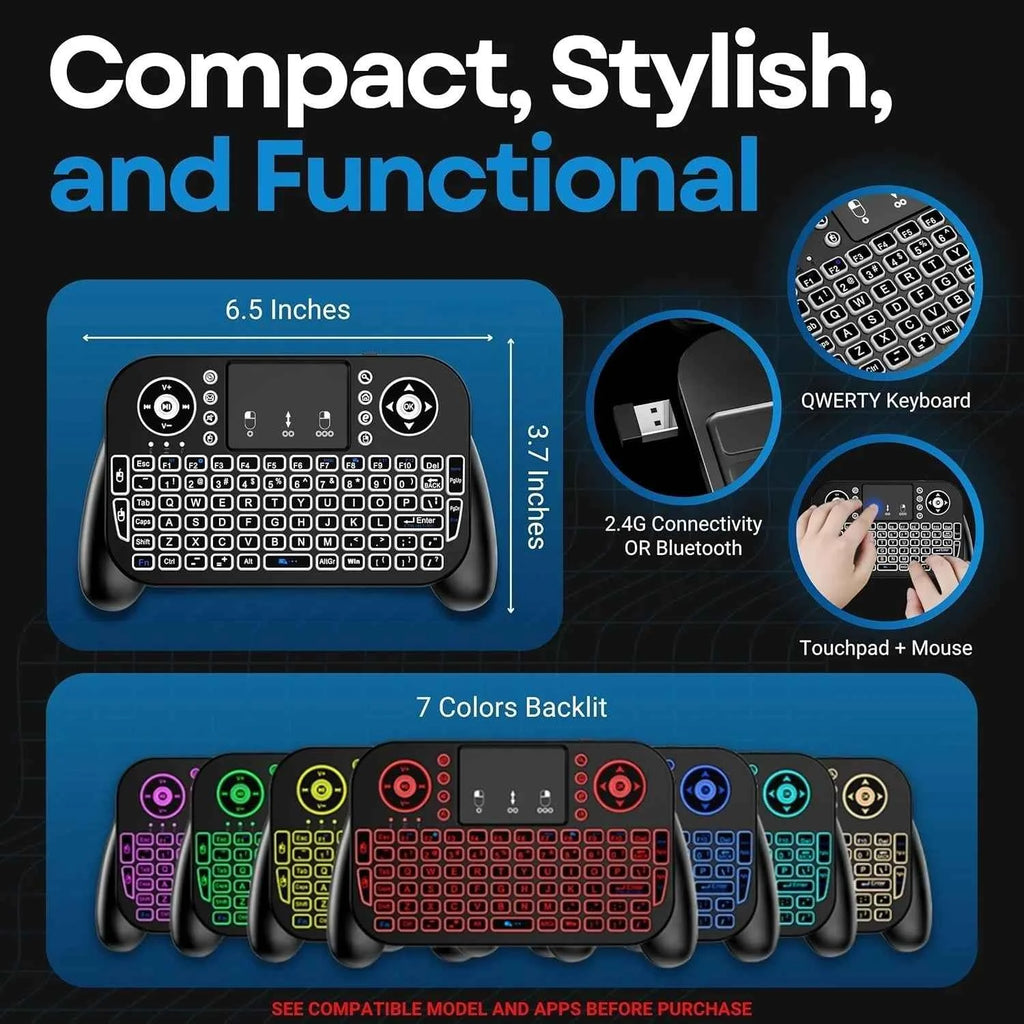 MRSVI 2.4G&Bluetooth Mini Wireless Keyboard V8 7 Color Backlit Bluetooth Air Mouse Remote Control Touchpad for Android TV Box