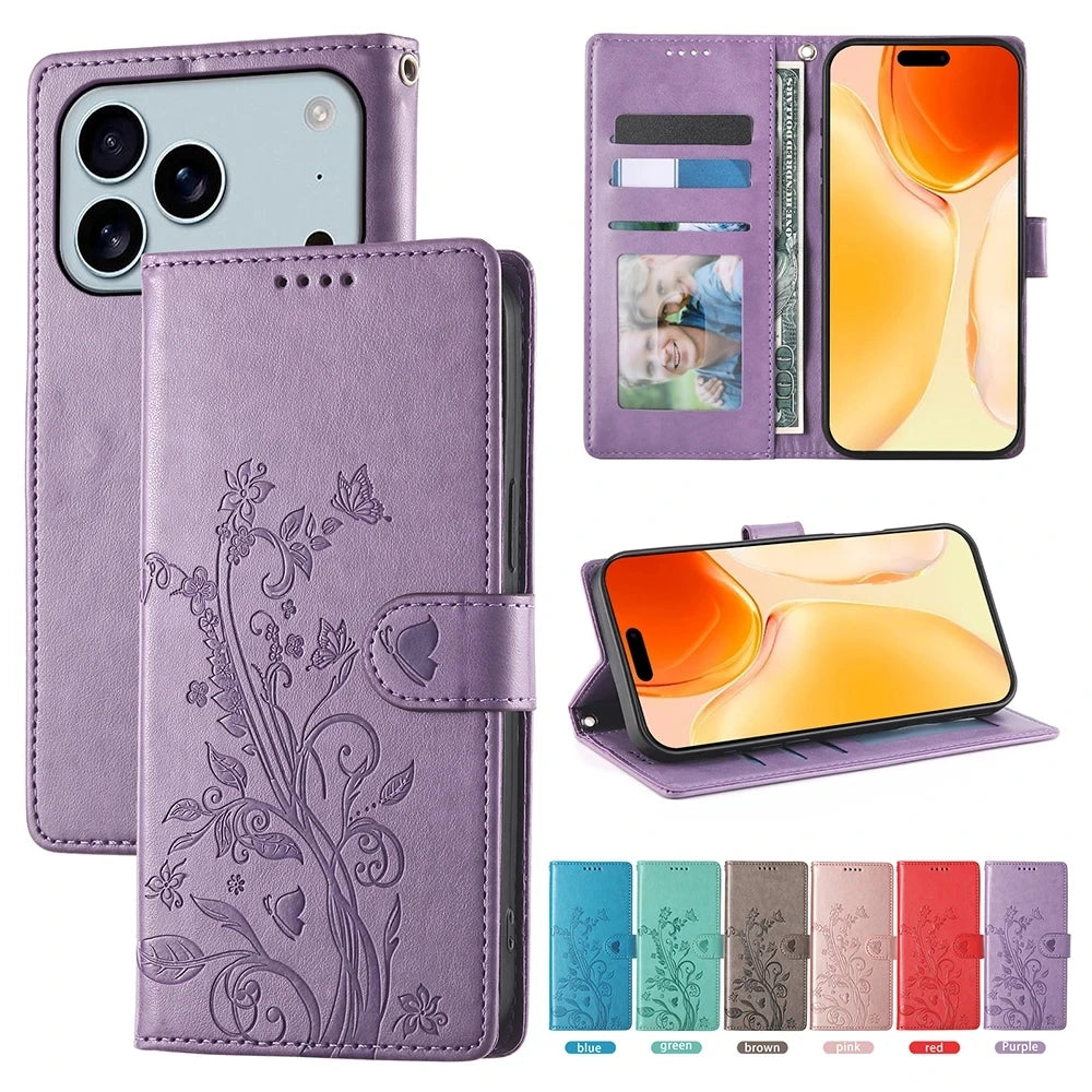 Luxury Leather Flip Case - Wallet & Card Slot Cover