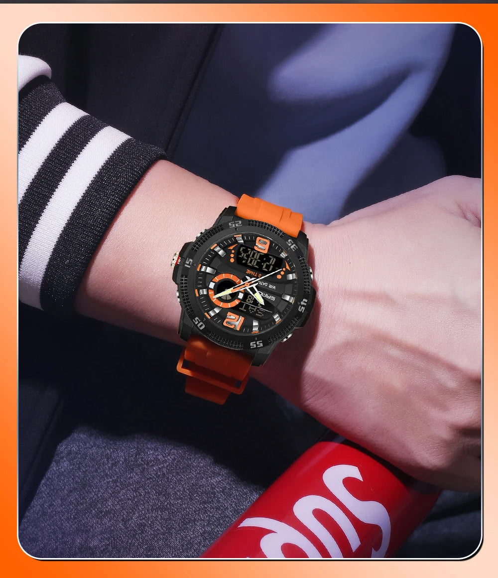 Premium Men's Sports Watch - Dual Time LED