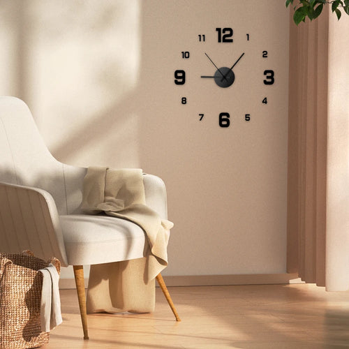 Elegant Frameless DIY Wall Clock - Silent & Modern Decor