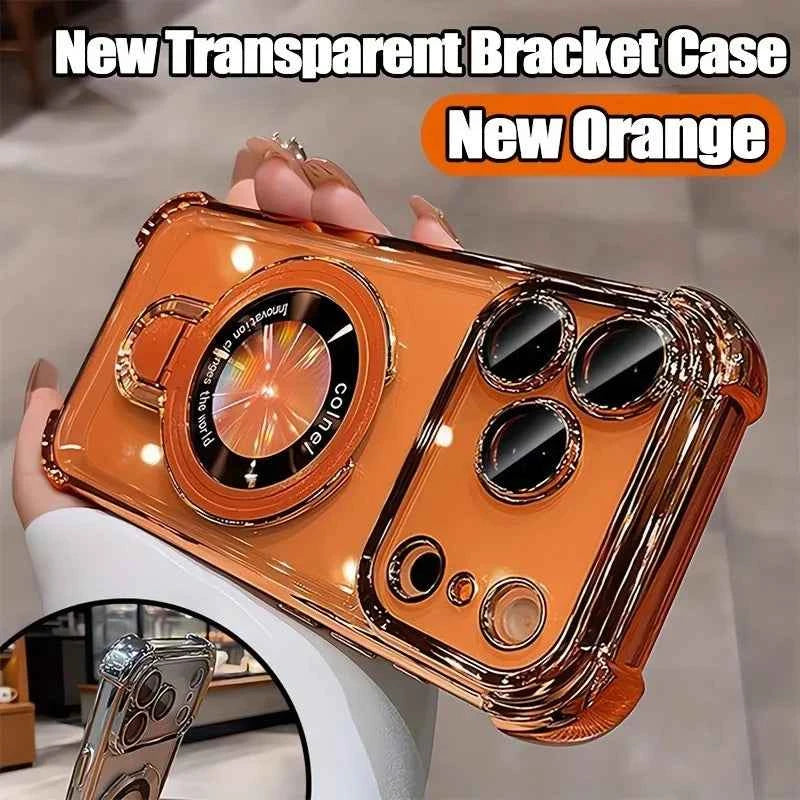 Luxury Plating Magnetic Phone Case with Ring Holder Stand