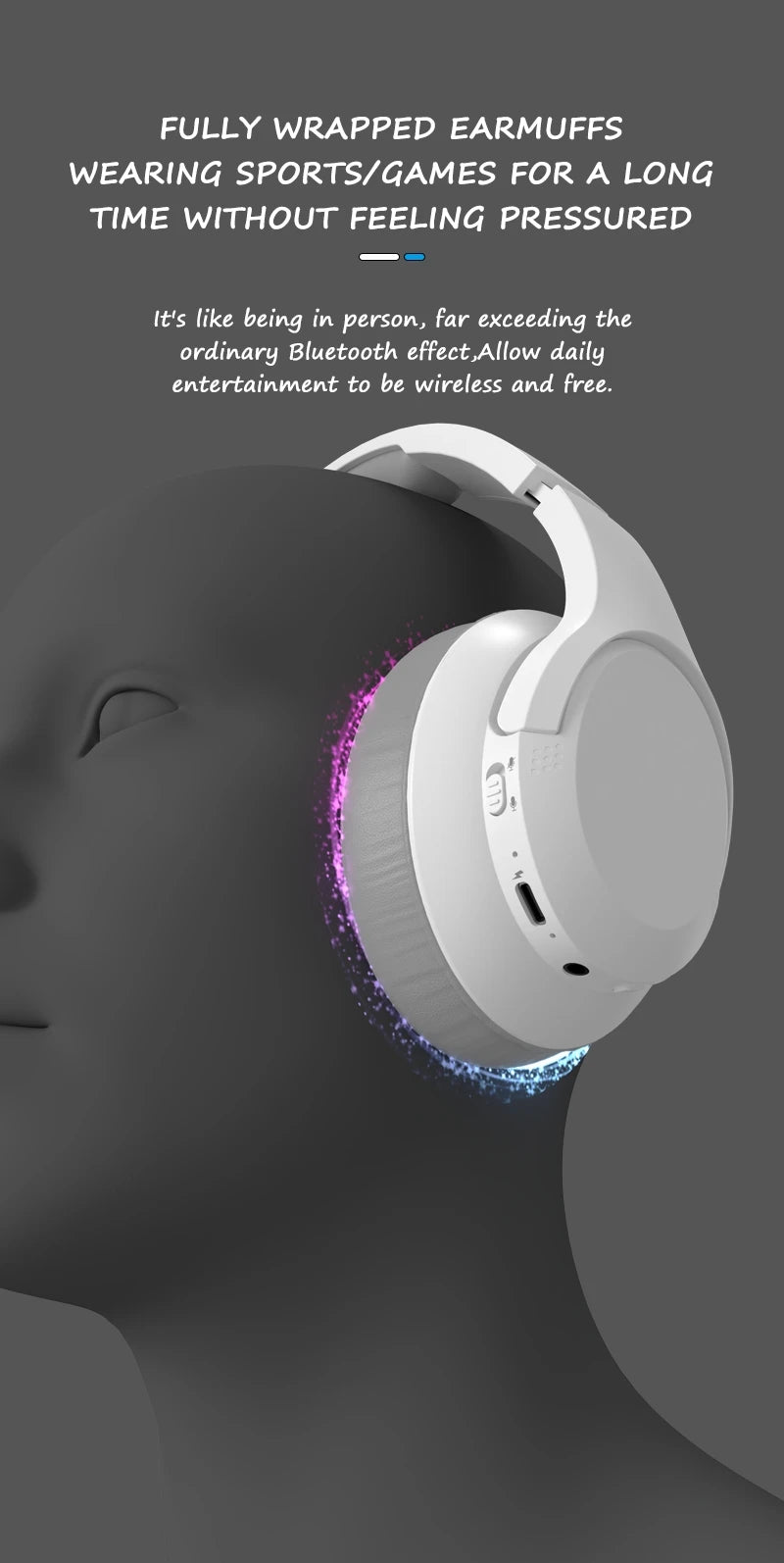 Premium Wireless Headphones Bluetooth 5.3 - Hi-Res Audio & 50H Battery