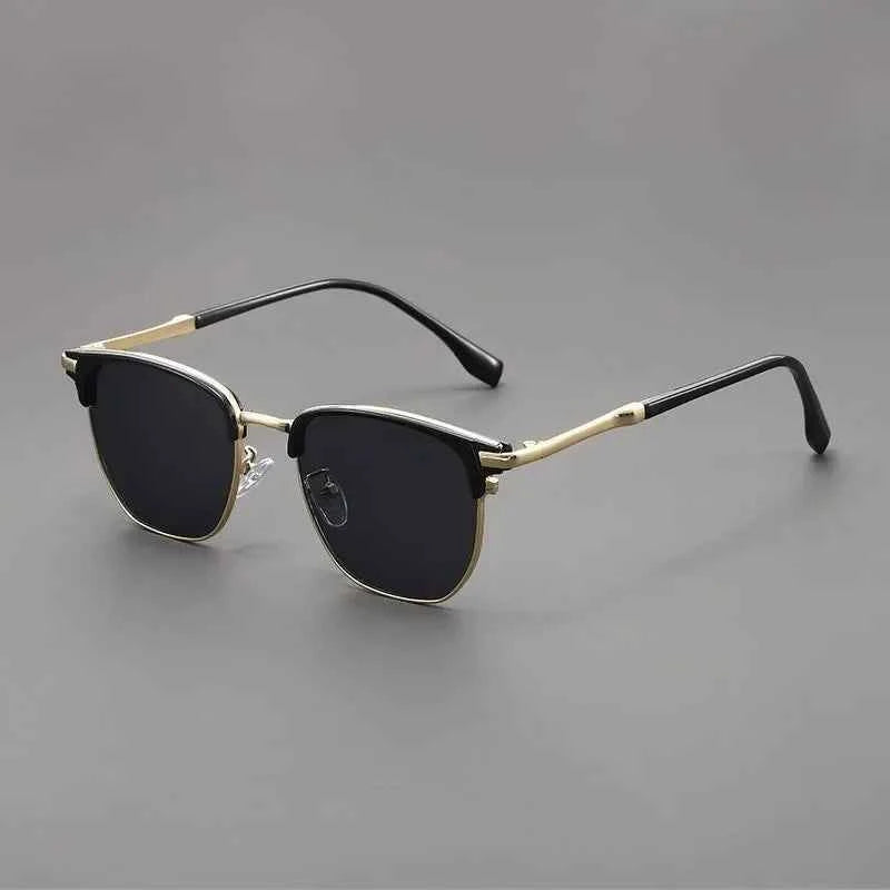 Designer Square Sunglasses - Vintage Gradient Alloy Frame