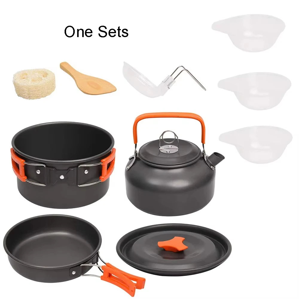 Premium Camping Cookware Kit - Compact & Durable Aluminum Set