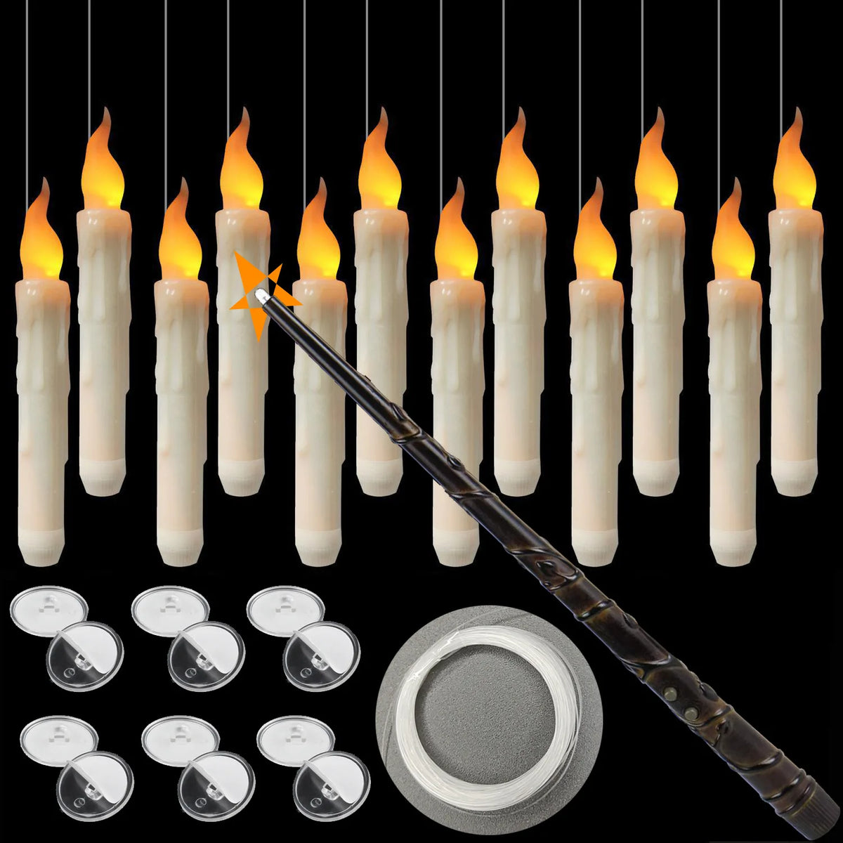 Magical Floating Candles with Wand Control - Realistic LED Decor