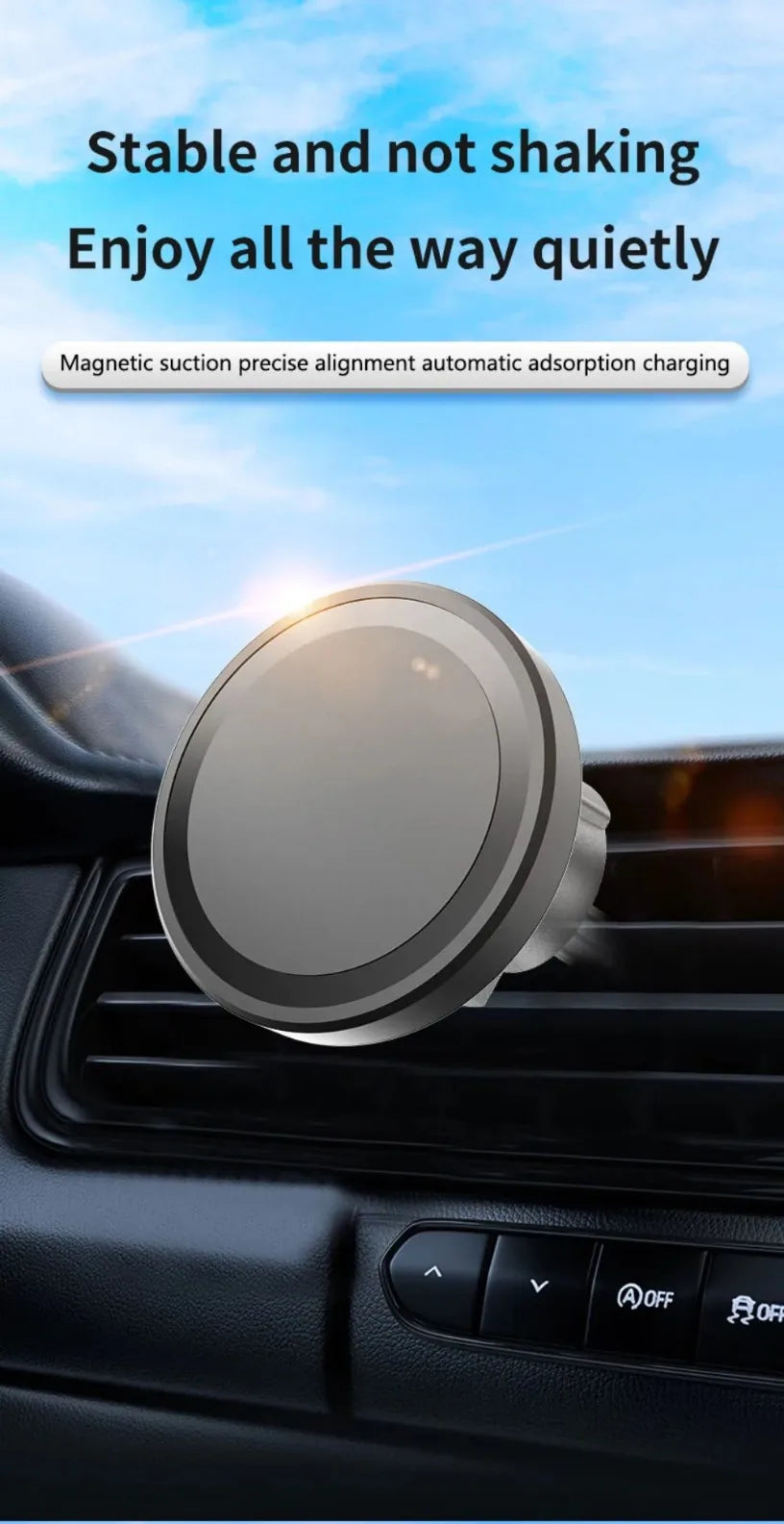 Premium Magsafe Car Wireless Charger - 15W Fast Vent Mount
