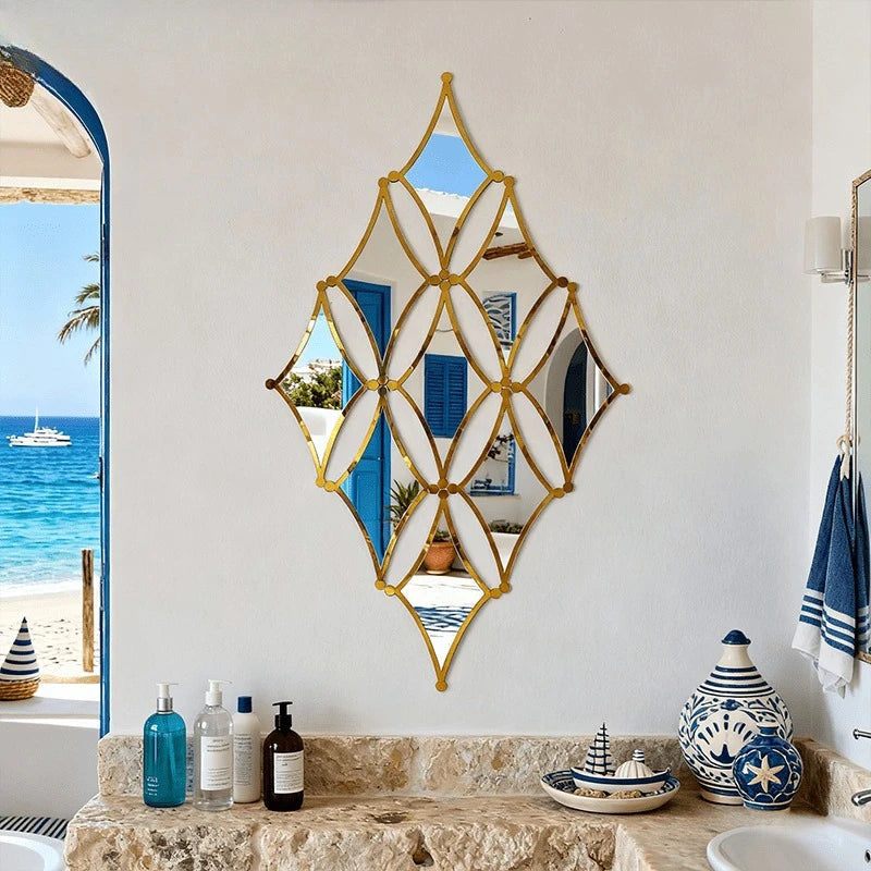 Elegant Golden Acrylic Wall Mirror - French Style Decor