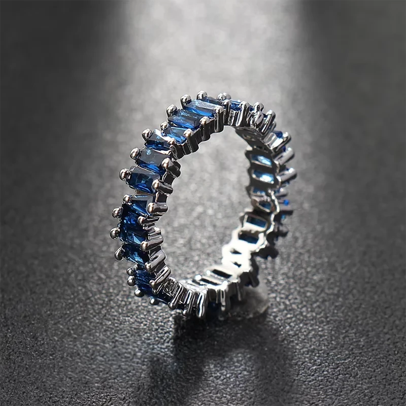 Luxury Princess Eternity Band Ring - Brilliant Cubic Zirconia