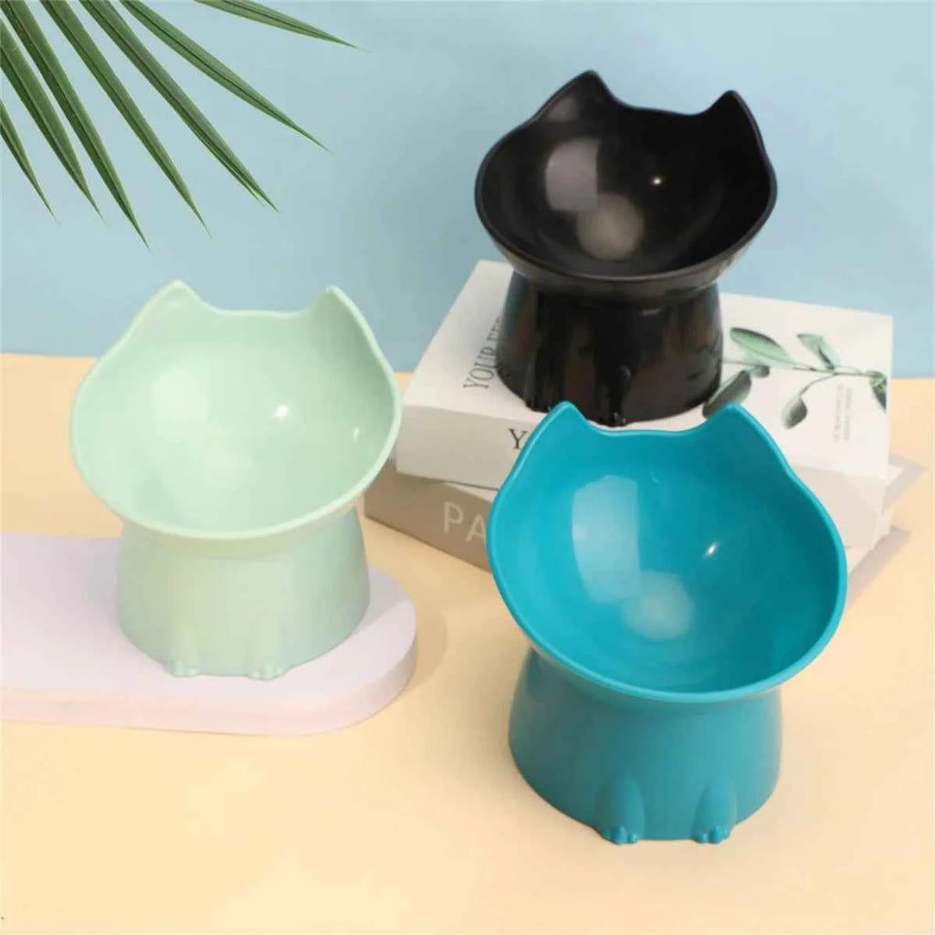 Premium Elevated Cat Bowl - Anti-Tip Tilted Design