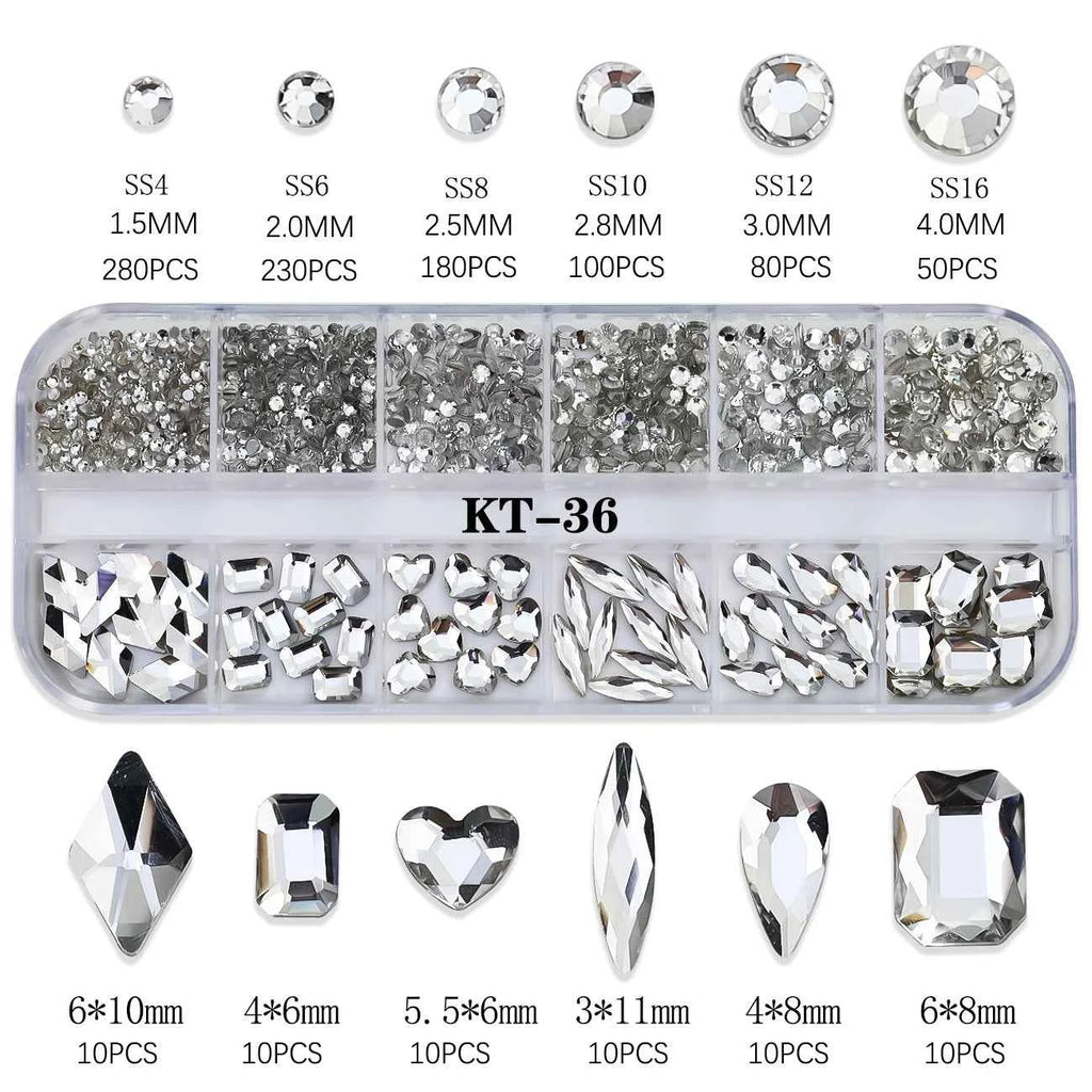 Luxury Pink Nail Rhinestones - Crystal Glitter Charms & Gems