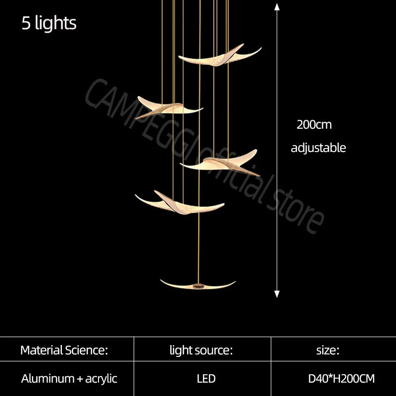 Luxury Modern Acrylic LED Chandelier - Elegant Villa Lighting