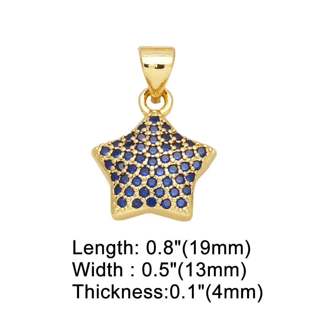 Elegant Crystal Star Charms - Gold Plated DIY Jewelry Supplies