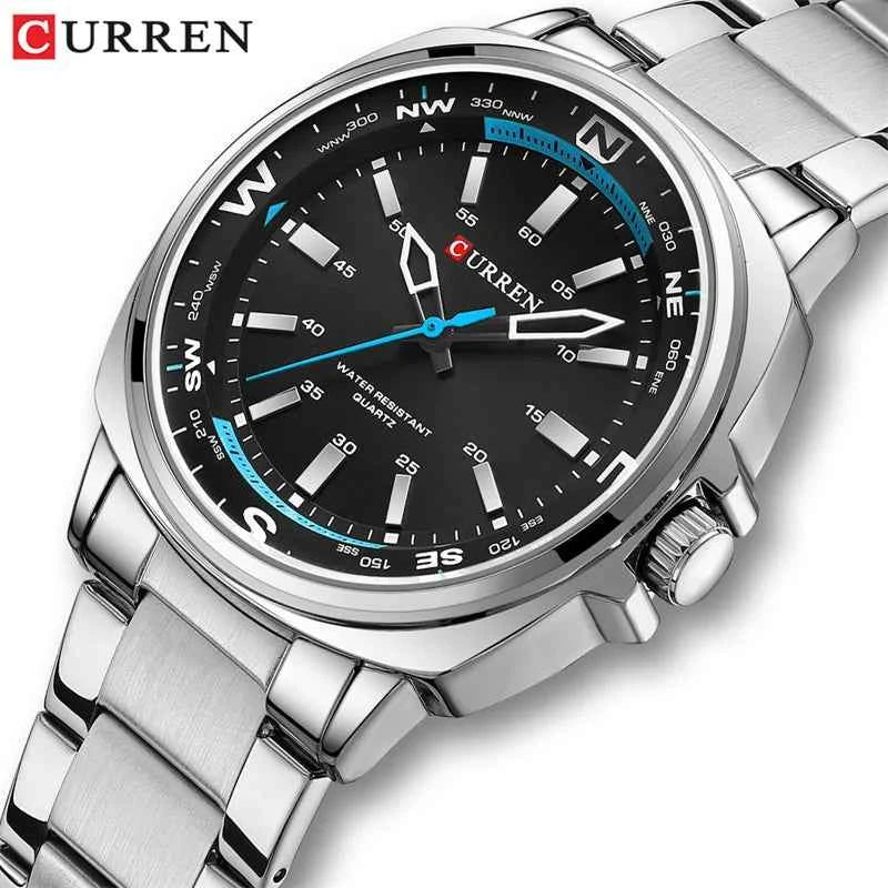 Luxury Stainless Steel Watch - Luminous Quartz Timepiece