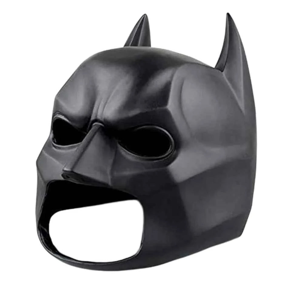 Halloween Black Bat Mask Superhero Cosplay Costume Prop Dark Knight Style Cowl Latex Half Face Headgear Masquerade Party for Men