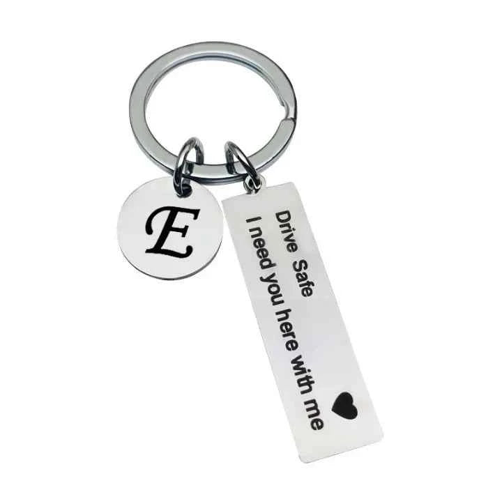 Premium Custom Initial Keychain - Engraved Stainless Steel