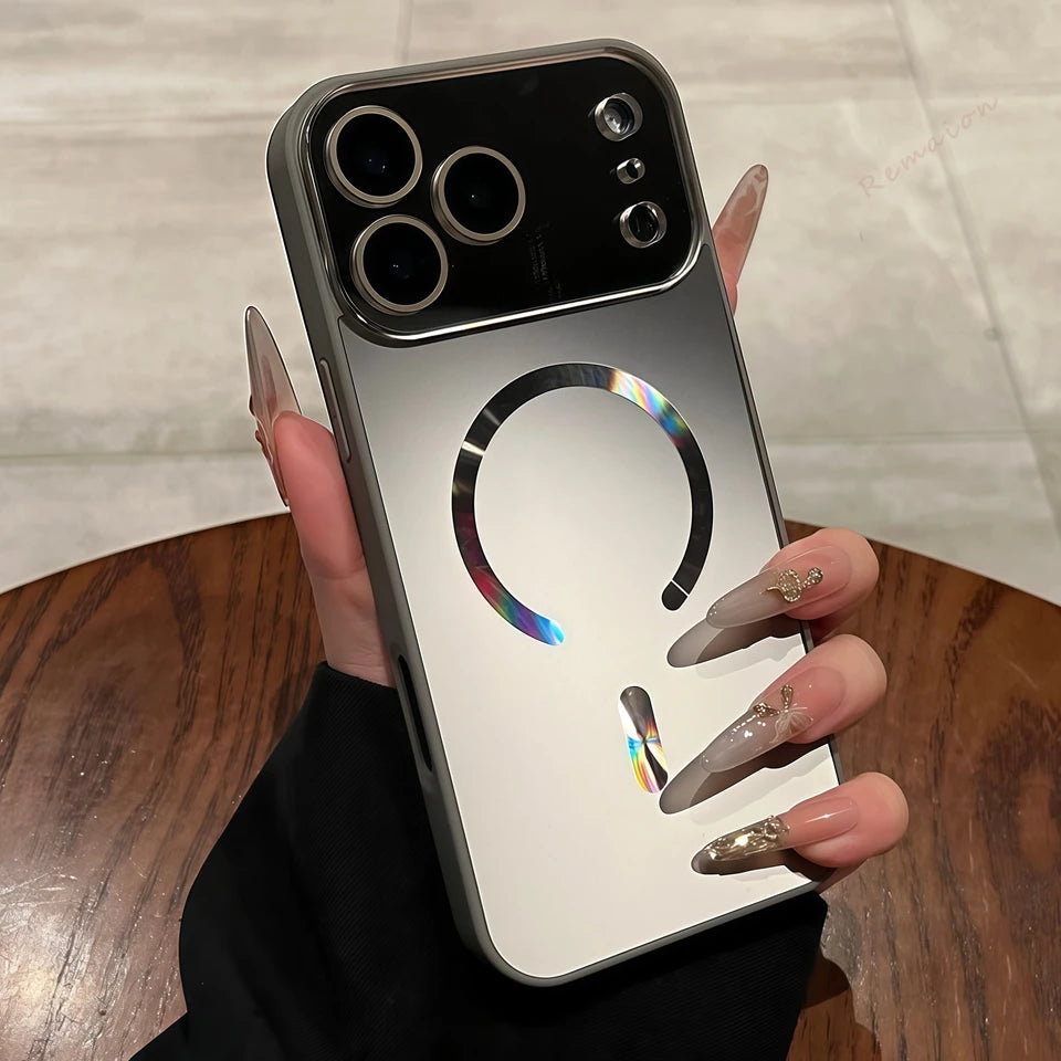 Luxury Matte Glitter Magnetic Phone Case - Wireless Charging Cover