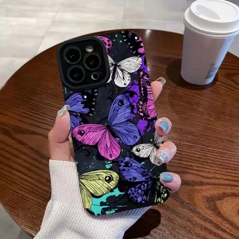 Retro Butterfly Phone Case - Slim Silicone Cover