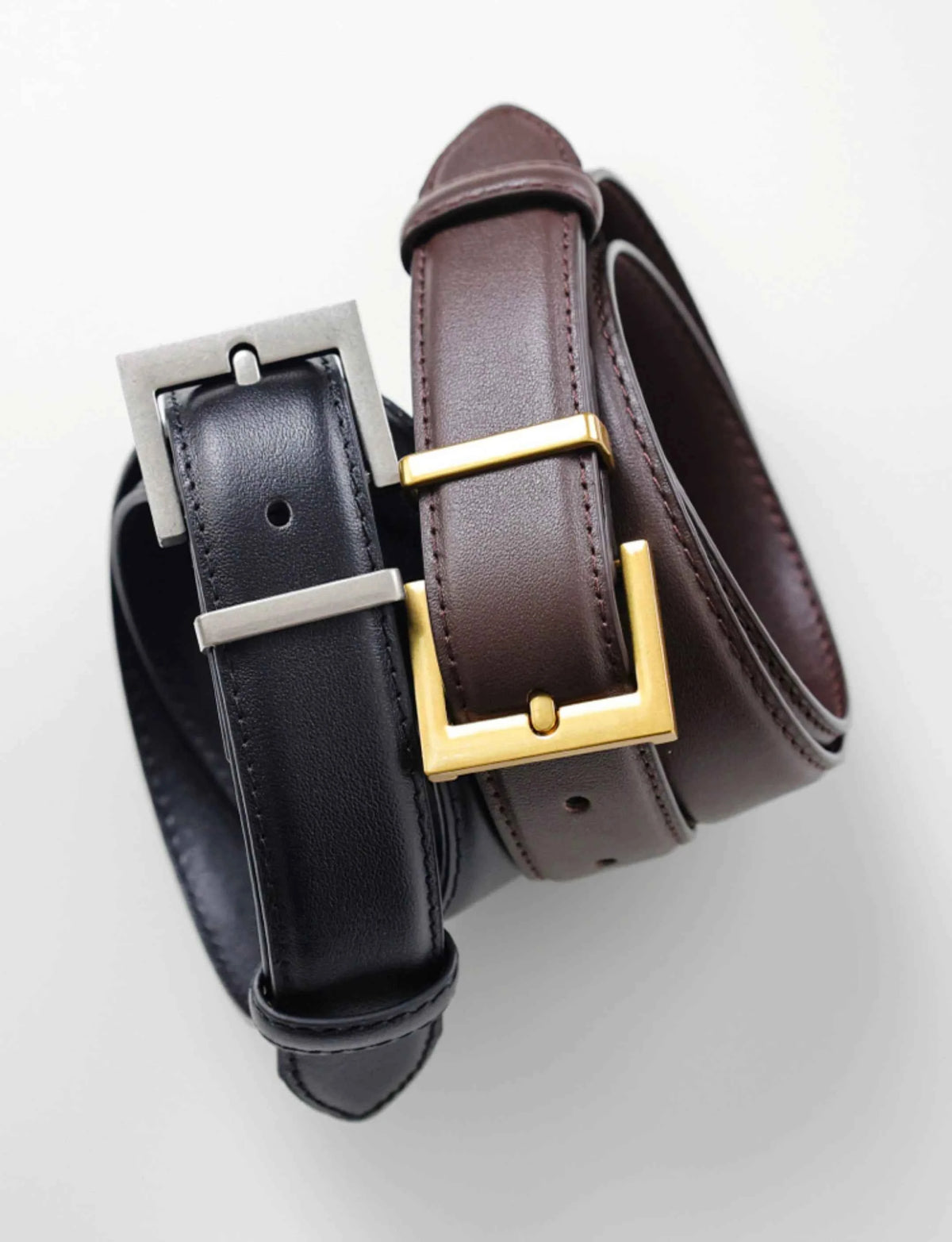 Luxury Cowhide Leather Belt - Adjustable Square Buckle