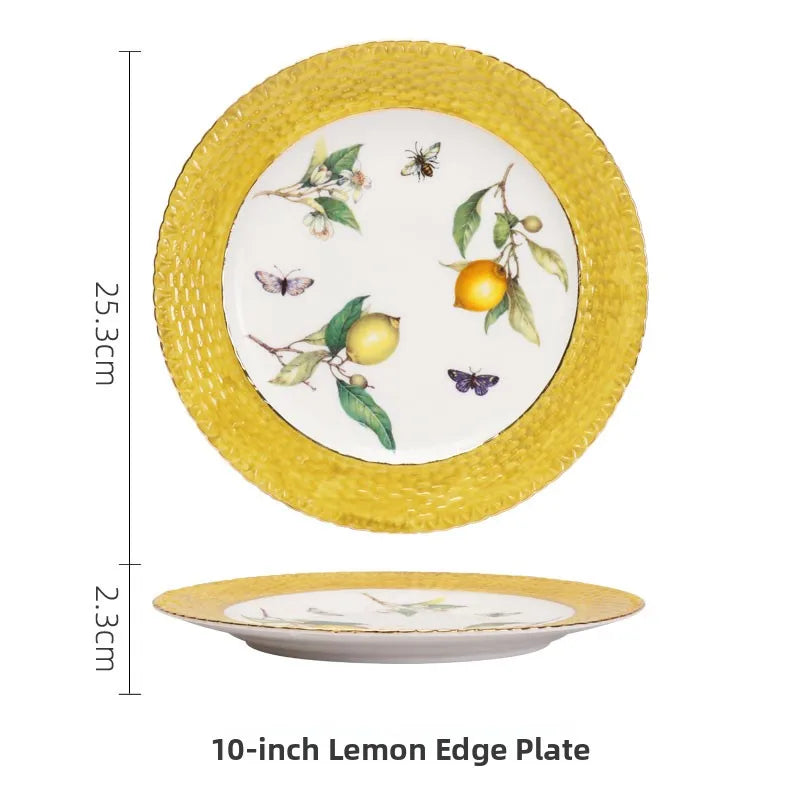 Elegant Ceramic Dinner Plate - European Style Round Dish