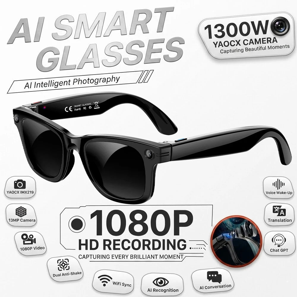 Smart Glasses - 4K HD Camera & AI Photo Recognition
