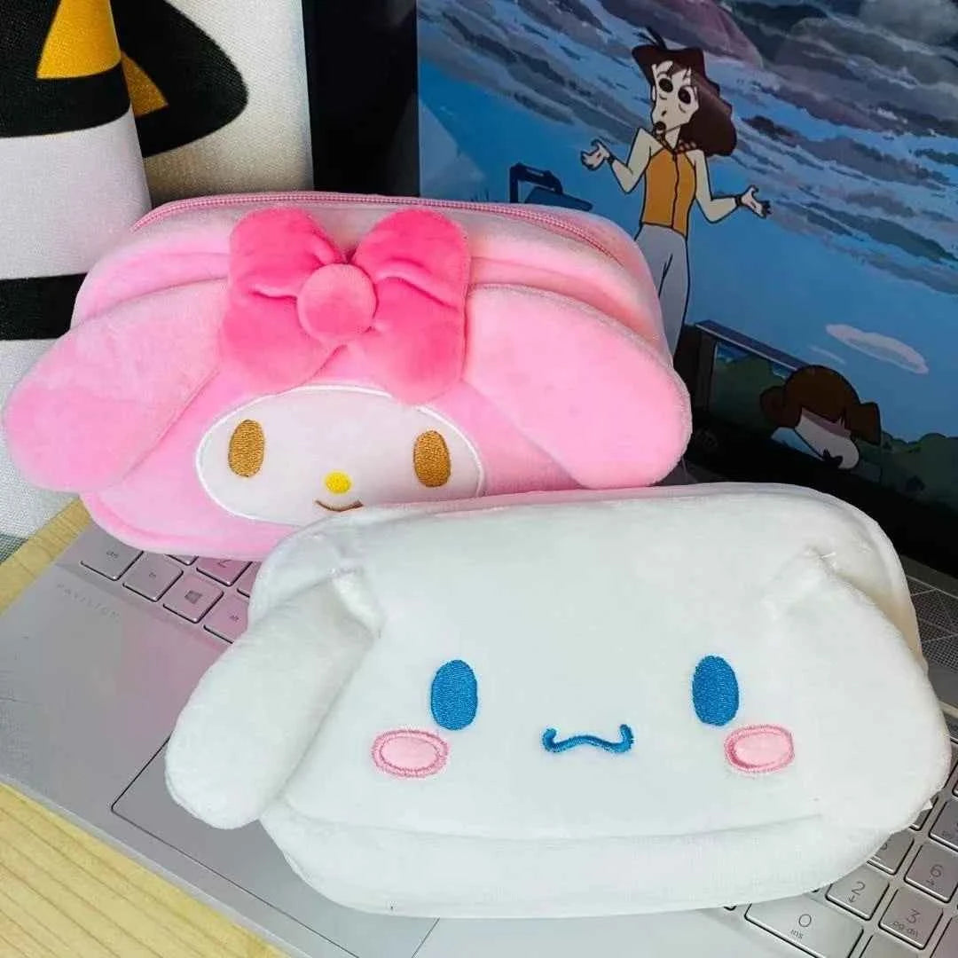 Large Capacity Plush Makeup Bag - Soft Character Cosmetic Organizer & Pencil Case for Girls - Tulique