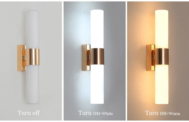 Luxury Gold Glass Wall Sconce - Elegant LED 12W Lighting