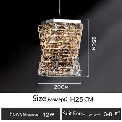 Luxury LED Crystal Pendant Light - Modern Ceiling Chandelier