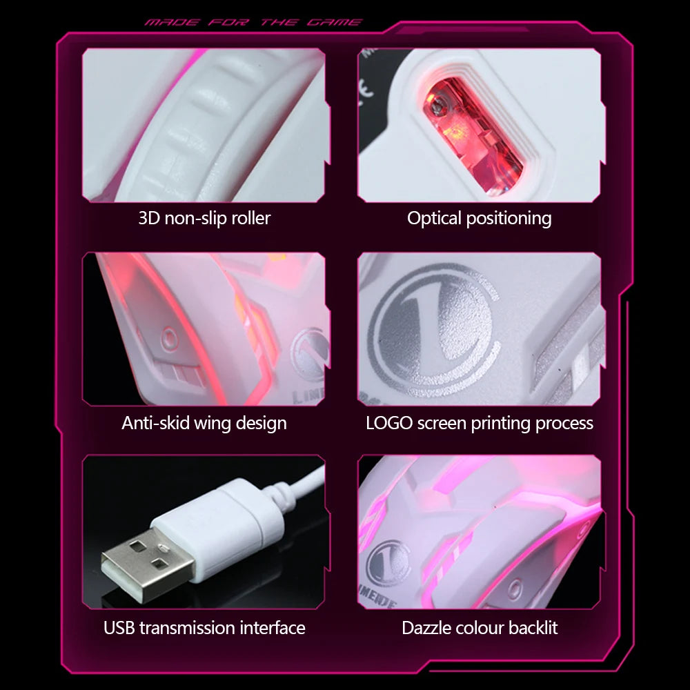 Premium Luminous Gaming Mouse – Ergonomic Wired Backlit USB