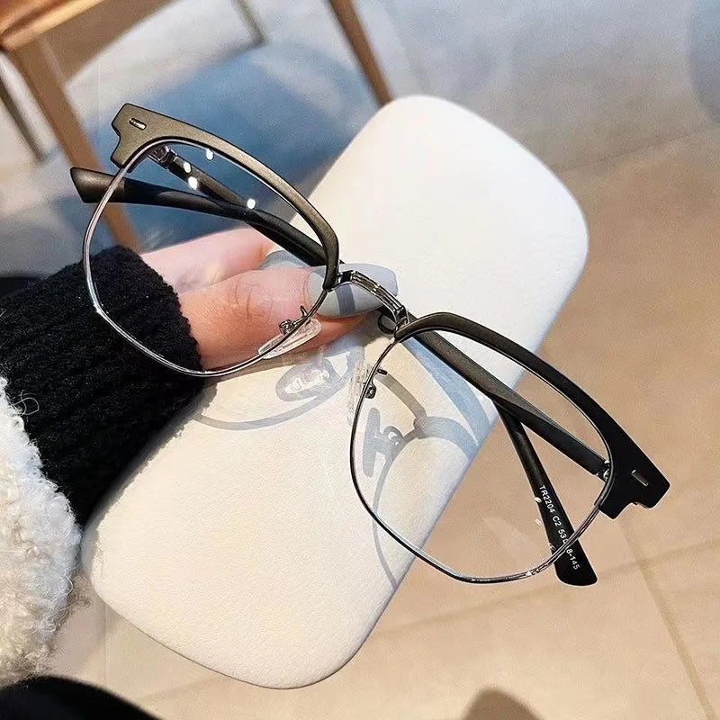 Premium Polygon Eyeglasses - Anti Blue Light Metal Frame