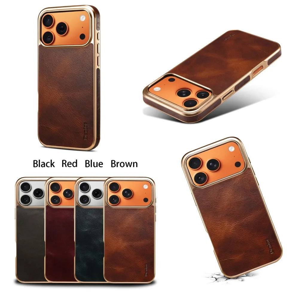 Premium iPhone Leather Case - Full-Grain & Hybrid Protection