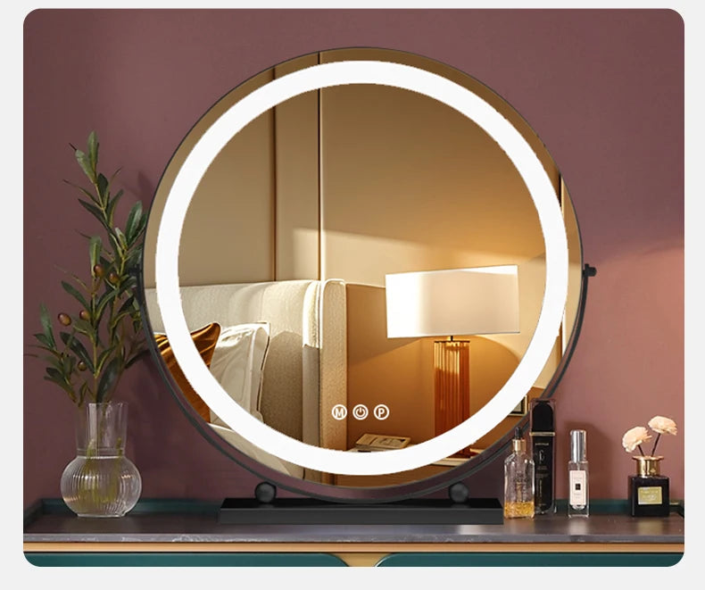 Premium Luxury Gold Makeup Mirror - Aesthetic LED Lights