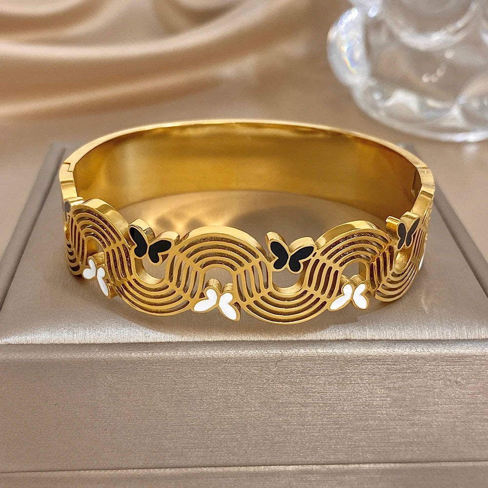 Elegant Butterfly Cuff Bracelet - Premium Stainless Steel