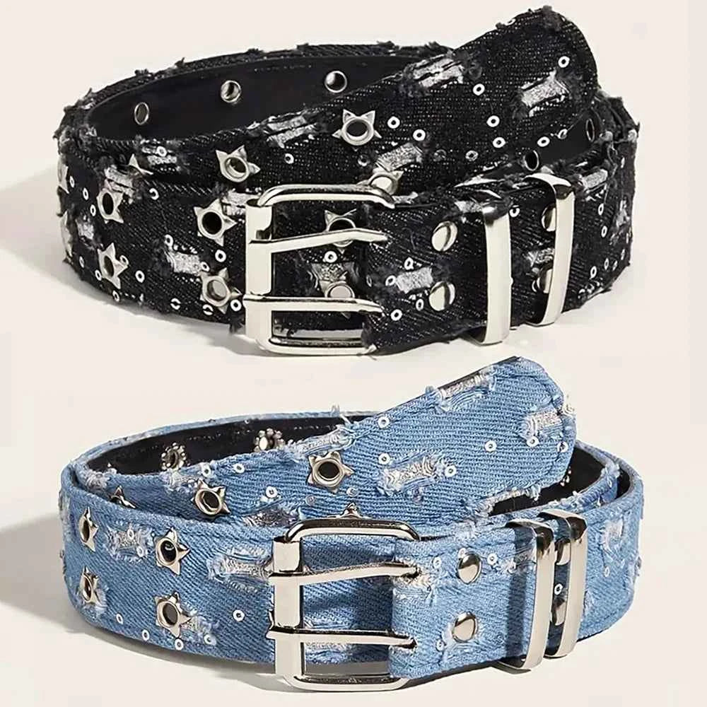 Luxury Y2K Star Belt - Punk Denim Girdle with Pin Buckle